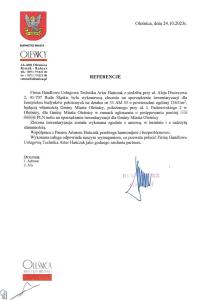 Referencja od: Burmistrz Miasta Oleśnicy